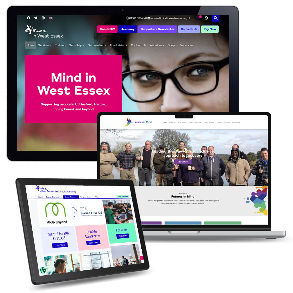 Image of West Essex website designs displayed across various devices