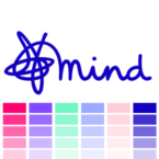 Image of Mind logo with colour palette detail