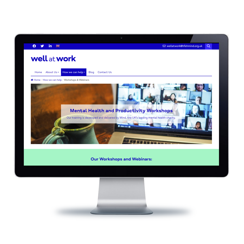 Image of Well at Work website displayed on a desktop monitor